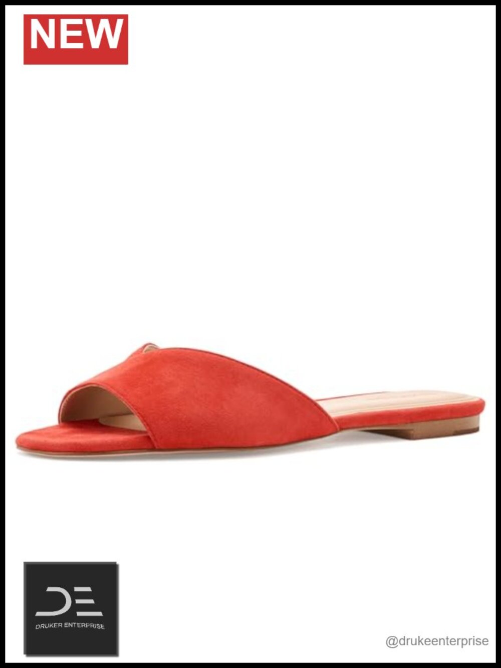 PillowTech Cushioned Slide Sandals Flat Round Toe Suede